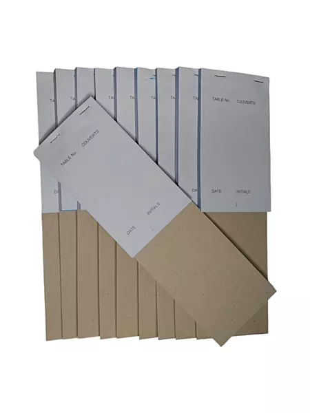 Pack of 10 95mm x 165mm White Duplicate NCR Carbonless Restaurants Service Pads (PAD35)
