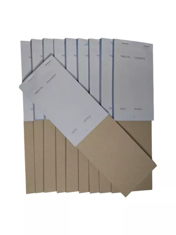 Pack of 10 95mm x 165mm White Duplicate NCR Carbonless Restaurants Service Pads (PAD35)