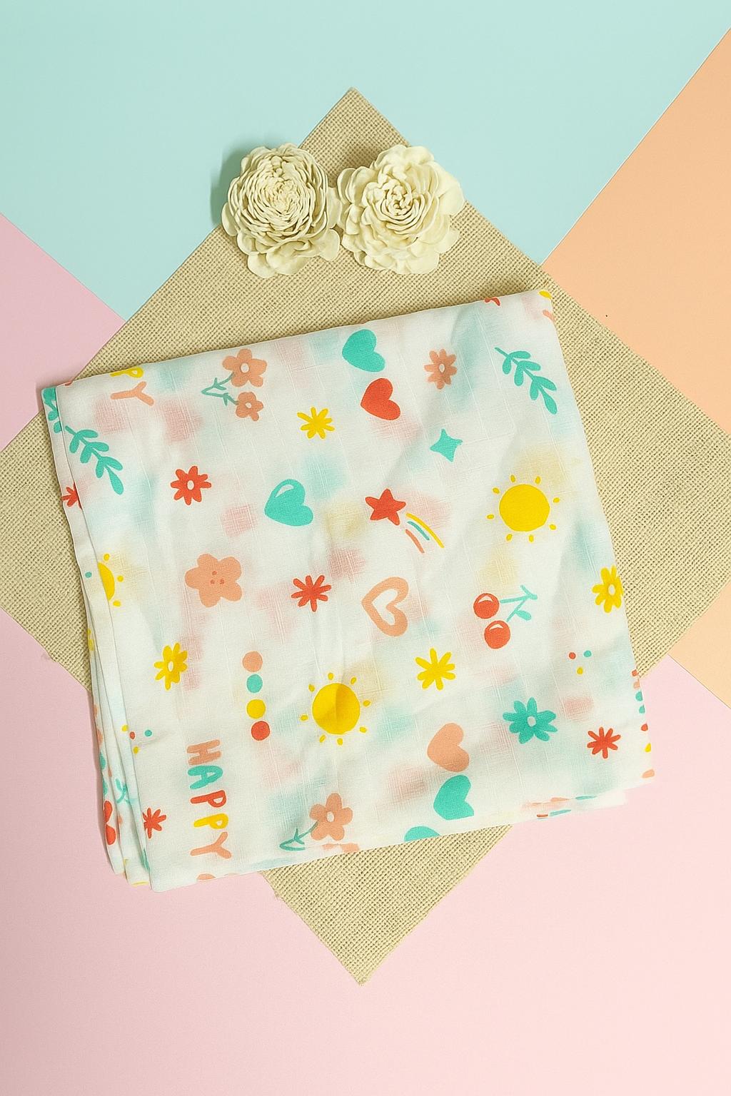 Muslin Swaddle Wrap - Assorted design (100*100cm)