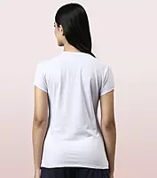 Enamor Essentials Womens E147-Short Sleeve Crew Neck Slim Fit Stretch Cotton Tee