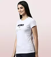 Enamor Essentials Womens E147-Short Sleeve Crew Neck Slim Fit Stretch Cotton Tee