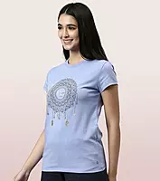 Enamor Essentials Womens E147-Short Sleeve Crew Neck Slim Fit Stretch Cotton Tee