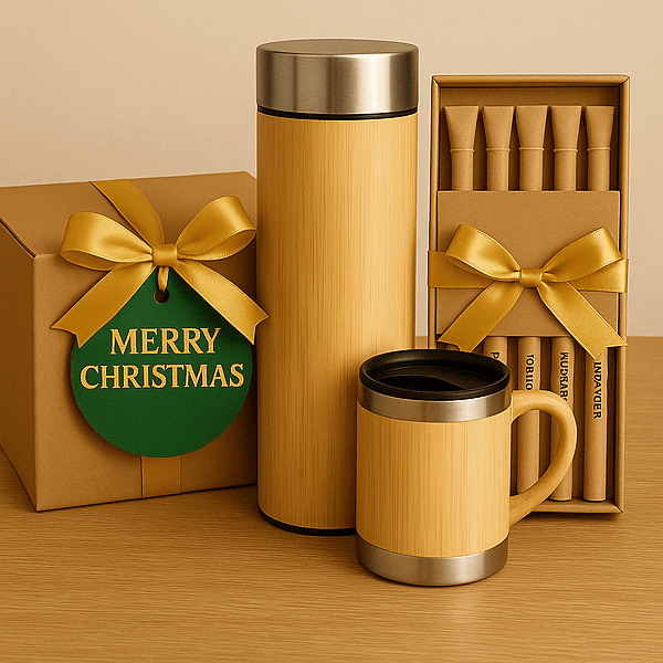 Eco-Friendly Christmas Bamboo Gift Hamper