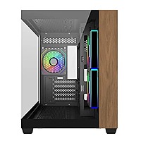 Cooler Master Elite 481 Wood ARGB Mini-Tower Case – M-ATX | Tempered Glass | Black