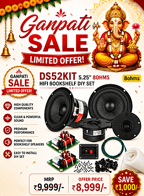 DS52KIT 5.25" 8OHMS HIFI BOOKSHELF DIY SET DS52KIT 5.25" 8OHMS HIFI BOOKSHELF DIY SET