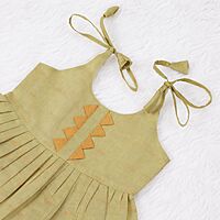 Golden Olive Silk Knot Frock