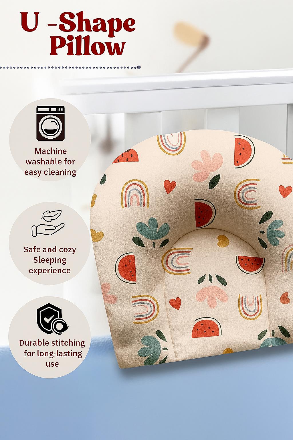 Infant Baby Pillow – Organic and Soft (Peach)