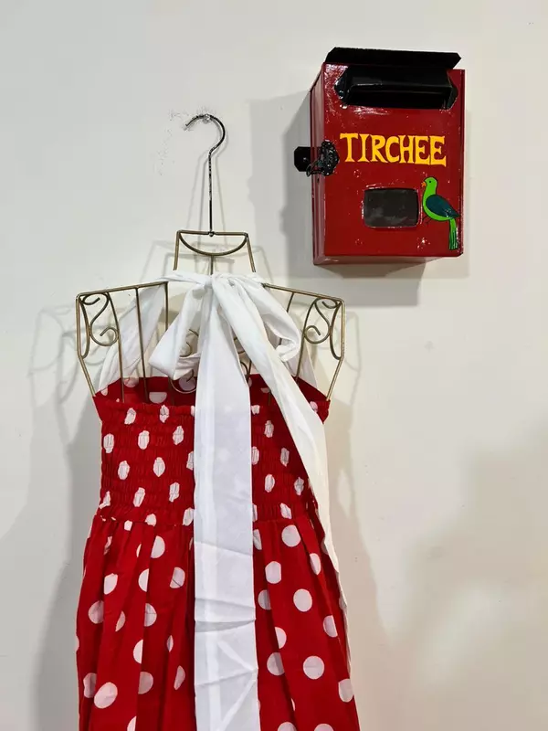 Hoor's Halter Neck Tube Dress - Red & Polka