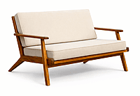 Winton Solidwood Upholstered Two Seater Bench