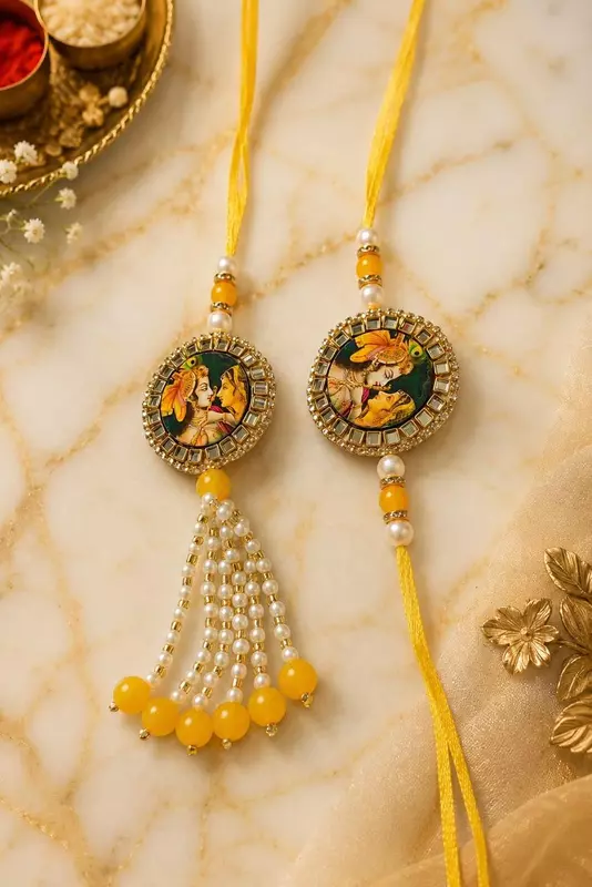 Radha Krishna Bhai Bhabhi Rakhi Set