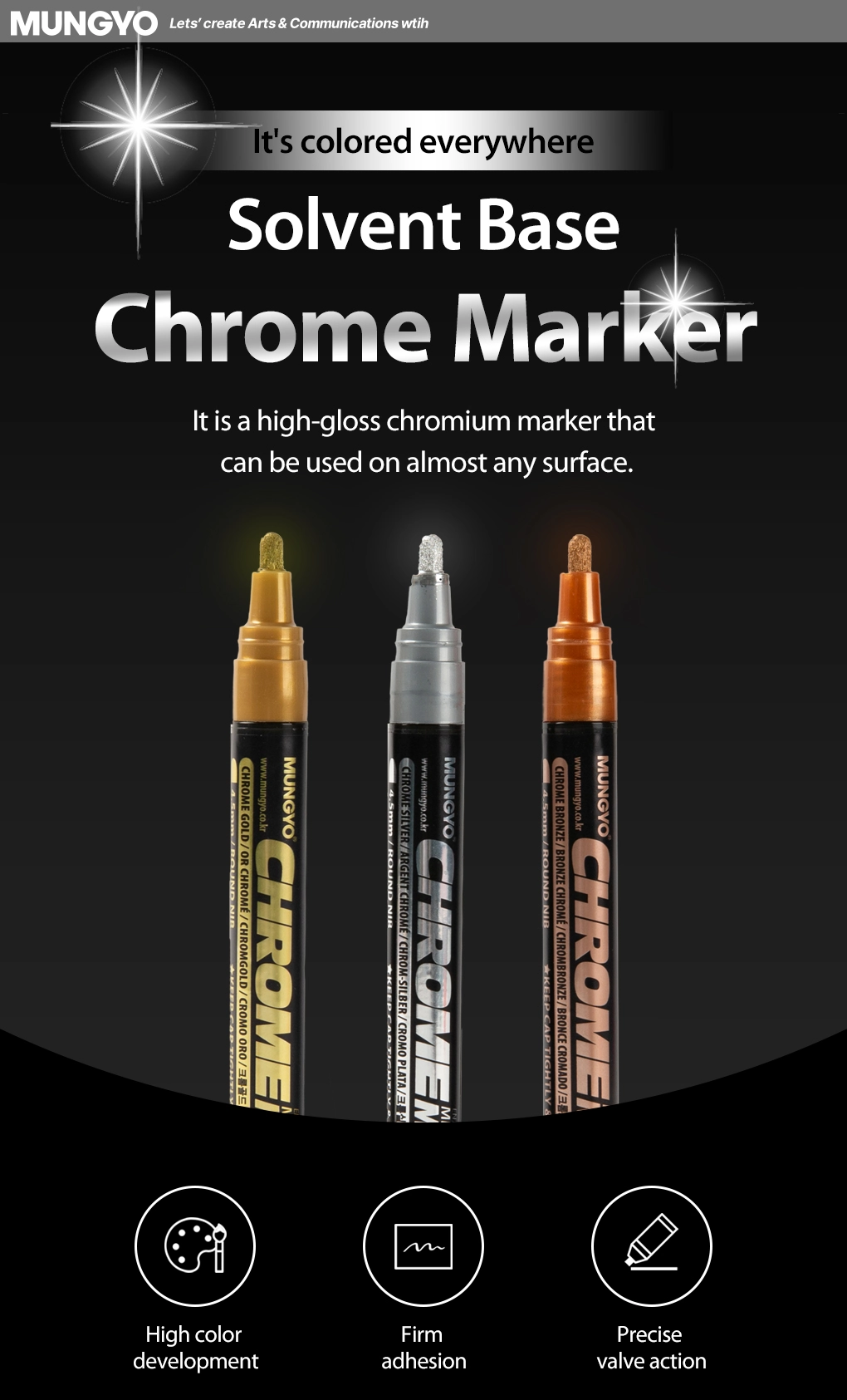 Mungyo Chrome Marker-4.5 mm Round Nib