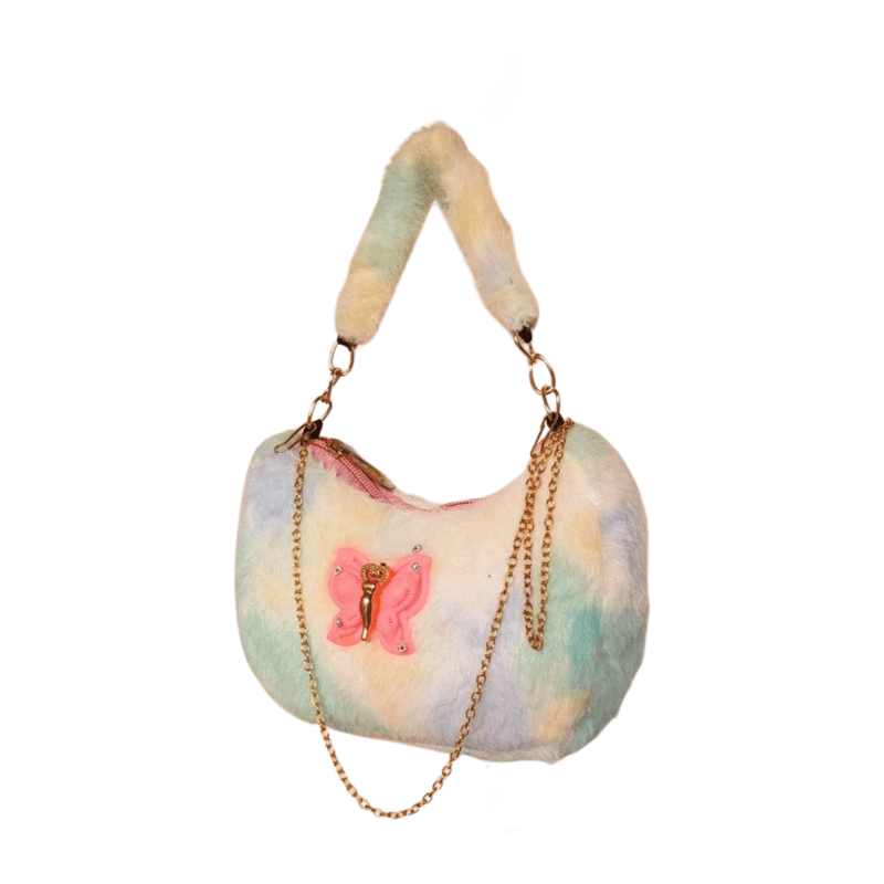 Pastel Dream Faux Fur Shoulder Bag
