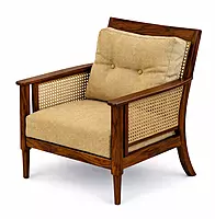 Pisces Solidwood Cane Room Accent Sofa Chair