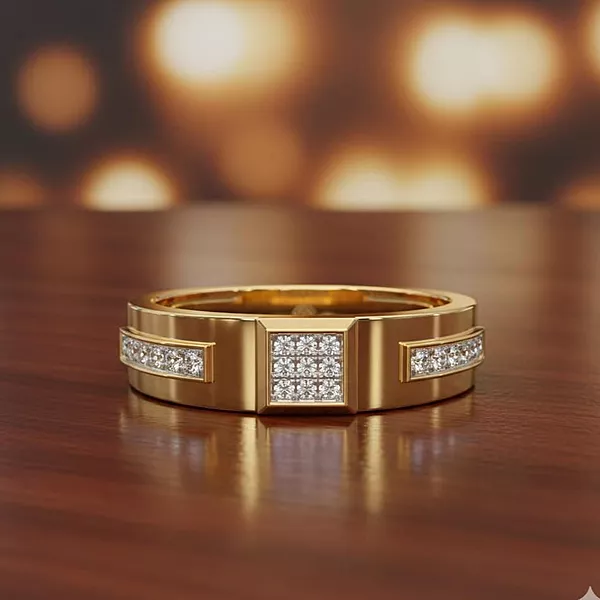 Diamond & Gold Ring for Men 14kt Yellow Gold