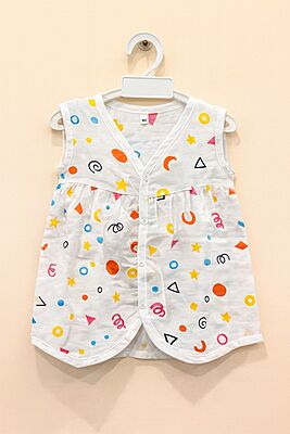 Muslin Front Button Frock – Pack of 2 - Assorted Designs Muslin Front Button Frock – Pack of 2 - Assorted Designs