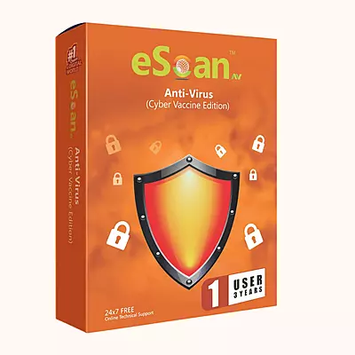 eScan Anti-Virus (AV) for win (1 single user) (ver-22) 1year