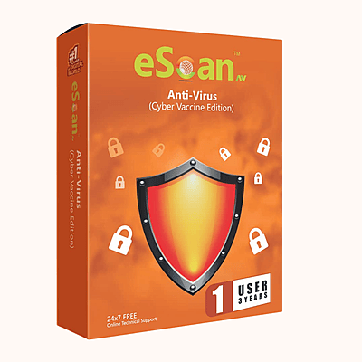 eScan Anti-Virus (AV) for win (1 single user) (ver-22) 1year