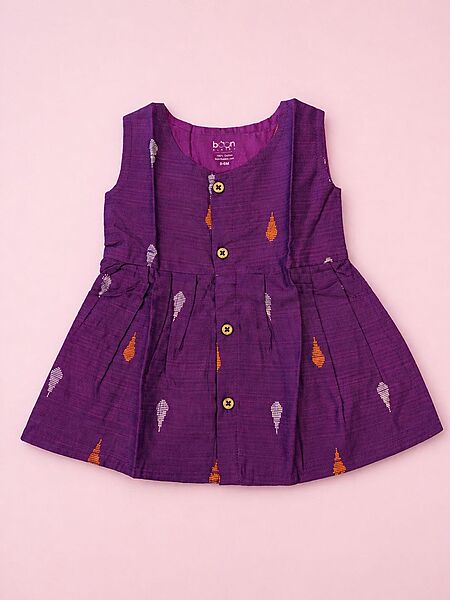 Regal Violet Butta Silk Baby Frock
