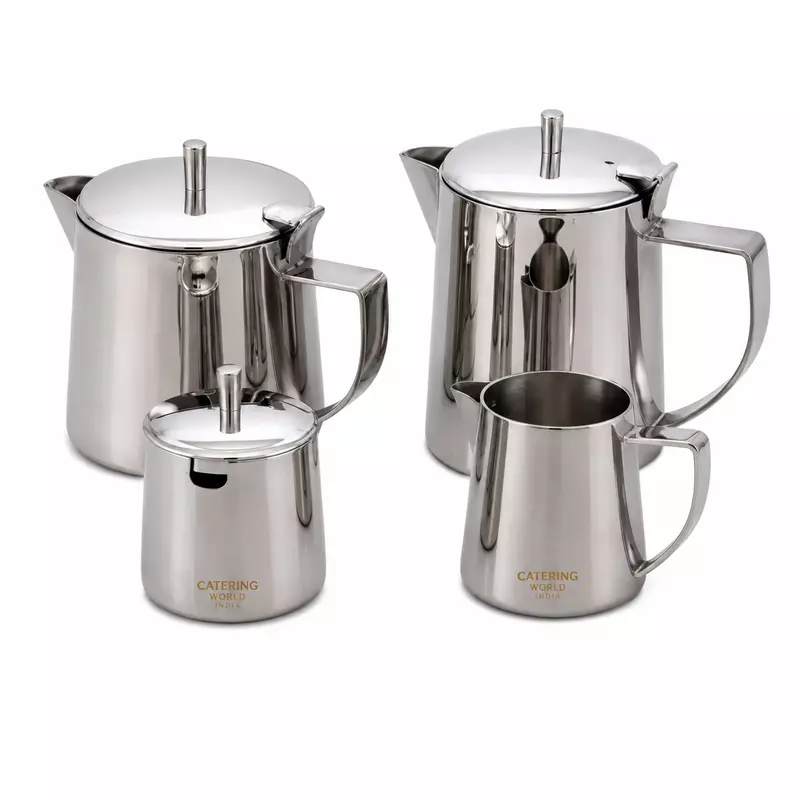 SS MILK POT SUGAR POT HEAVY 2 CUP