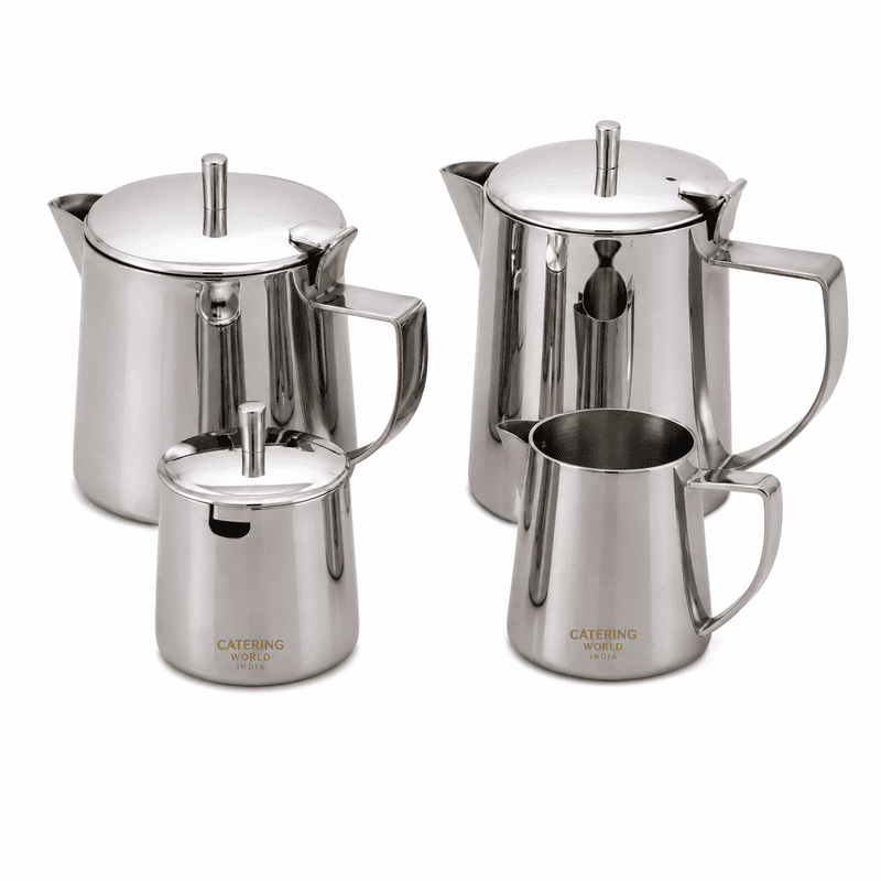 SS MILK POT SUGAR POT HEAVY 4 CUP