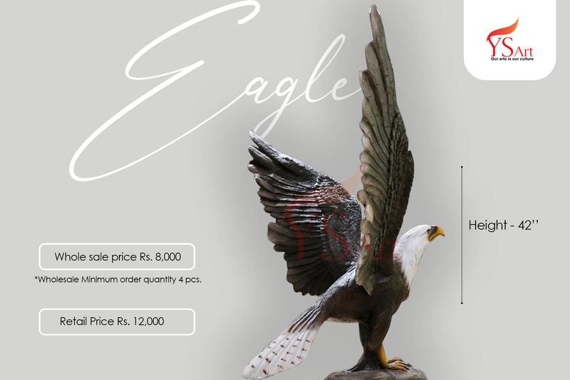 Handmade FRP Eagle Sculpture with realistic feather detailing