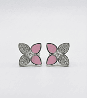 925 Silver Blush Blossom Stud Earrings