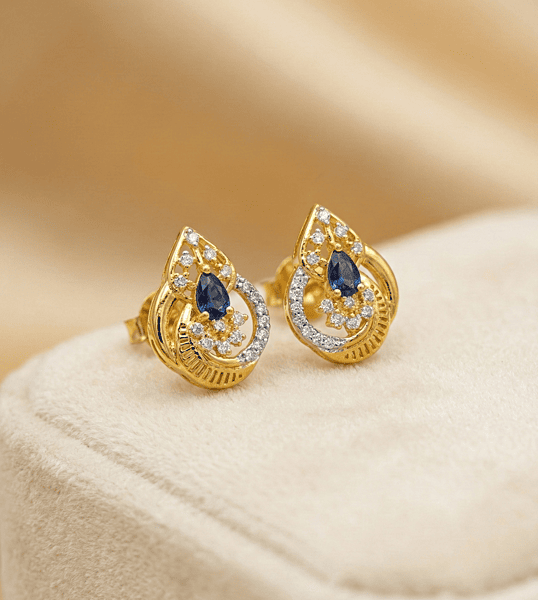 18 kt gold tear drop earrings 1
