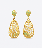 18 kt lattice work ear danglers