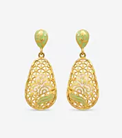 18 kt lattice work ear danglers
