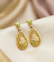 18 kt lattice work ear danglers