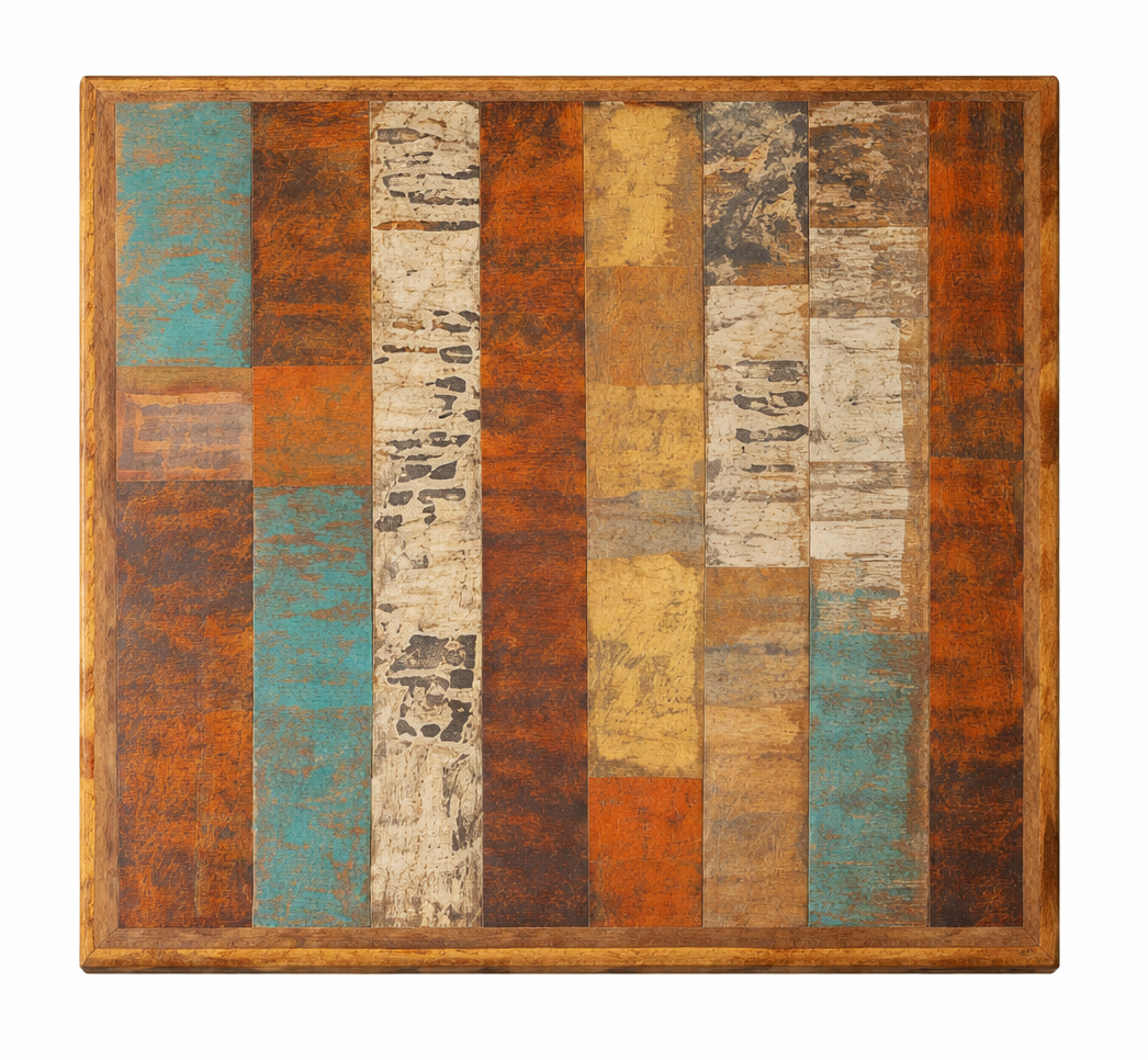 Rustic Vibrant Metal Pedestal Dining Table