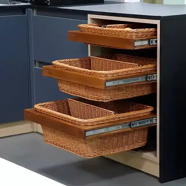 Ebco Wicker Basket With Runners