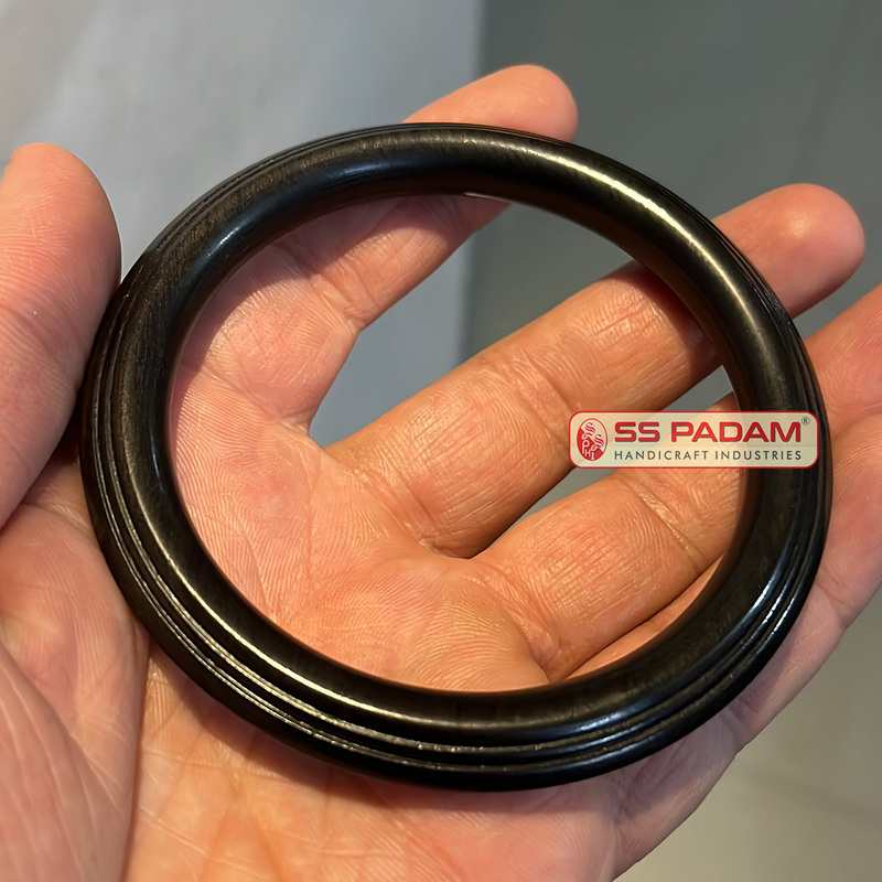 Black Ebony Wood Karungali Kada/Bangle – Sharp Shape (Unisex)