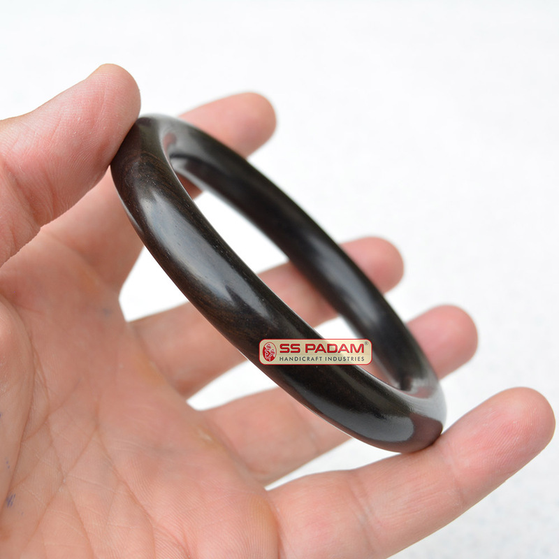 Black Ebony Wood Karungali Kada/Bangle – Round Shape (Unisex)