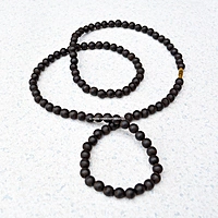 8mm Karungali Kattai Ebony Wood Unpolished Pure & Natural Neck Mala