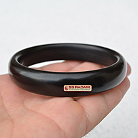 Black Ebony Wood Karungali Kada/Bangle – Flat Shape (Unisex)
