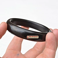 Black Ebony Wood Karungali Kada/Bangle – Flat Shape (Unisex)