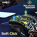 Frontech MS-0082 Wired Optical Mouse – 1000 DPI | Ergonomic Grip | Smooth Tracking | USB Plug & Play | PC & Laptop Mouse