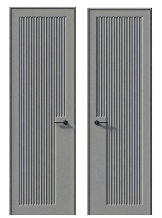 Modern HDHMR Fluted Double Door with Deco Paint - Perfect for Contemporary Interiors