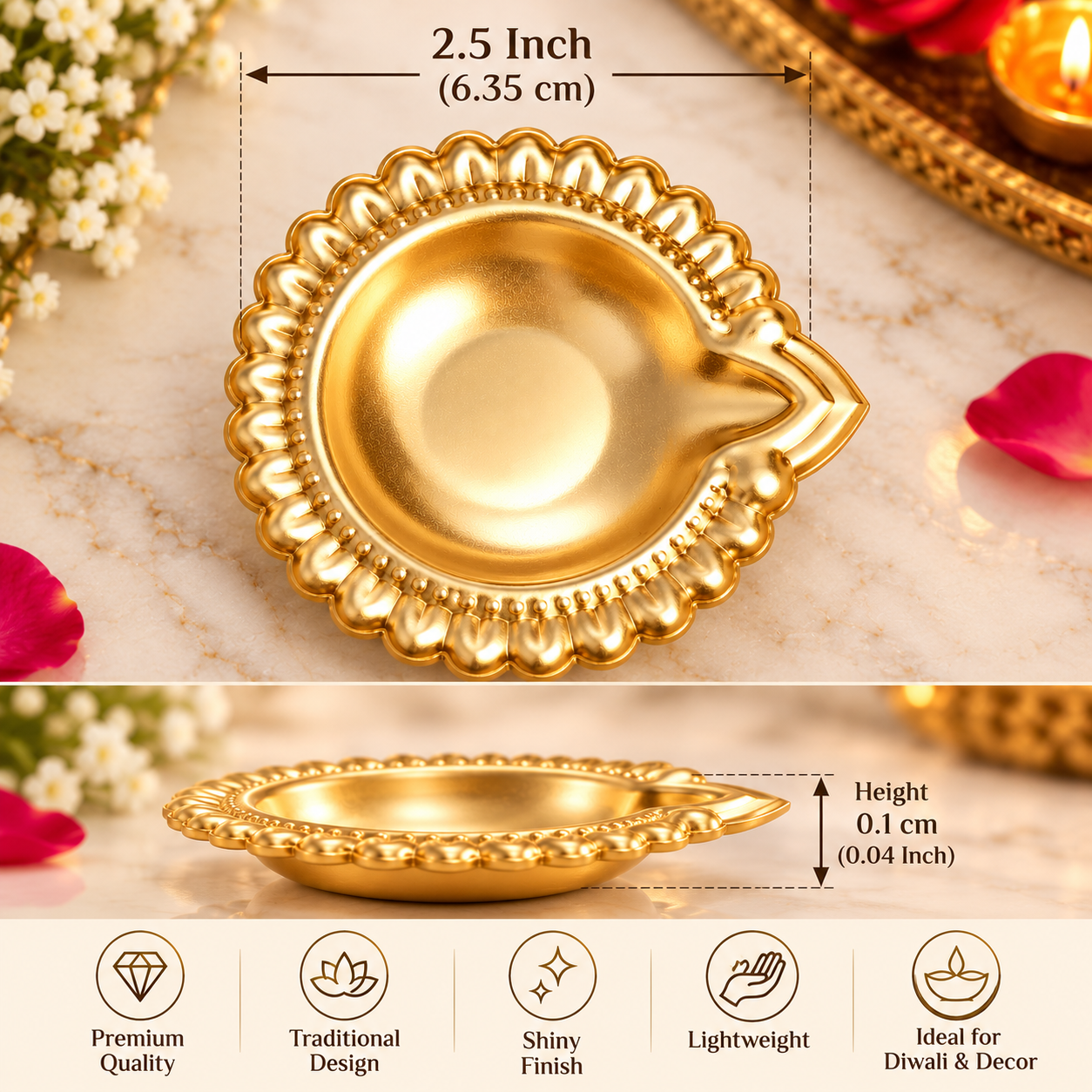 Metal Urli - Diya - Small - 2inch