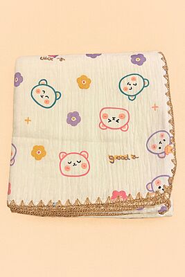 4-Layer Muslin Cotton Crinkled Blanket 100* 110cm – Assorted Designs 4-Layer Muslin Cotton Crinkled Blanket 100* 110cm – Assorted Designs