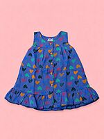 Muslin Front Open Baby Frock - Assorted Prints - Pack of 1