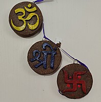 Eco friendly Cow Dung Om Shree Swastik Wall Hanging