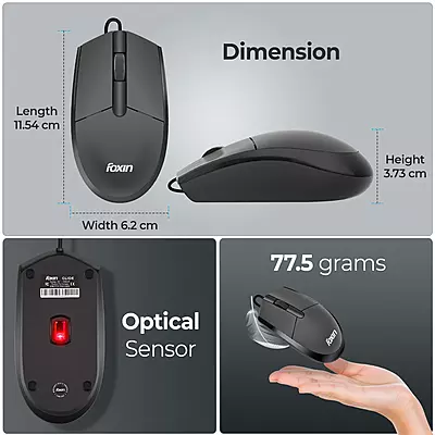 MOUSE WIRED FOXIN GLIDE