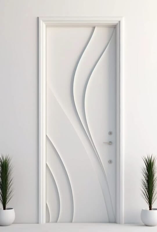 Contemporary Wave 3D HDHMR Door with Deco Paint