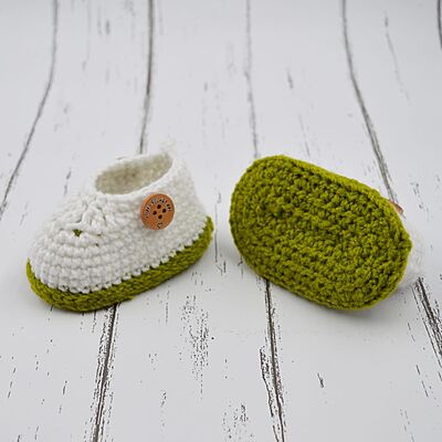 Green Baby Booties with Double-Layer Sole – Soft & Comfortable Infant Shoes