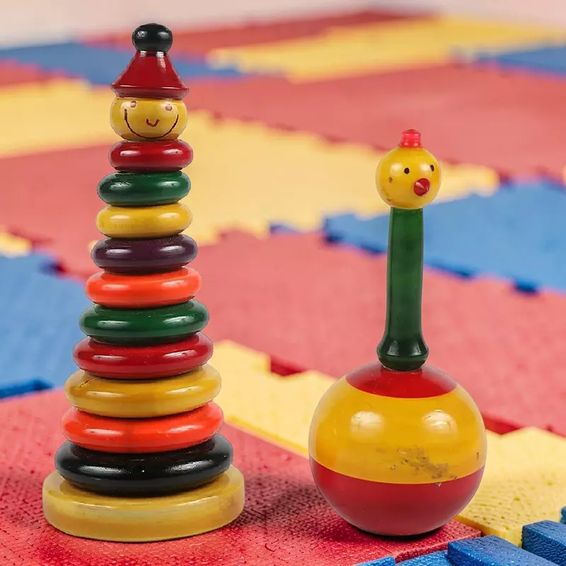 Channapatna Wooden Stacking Toy & Roly Poly Toy