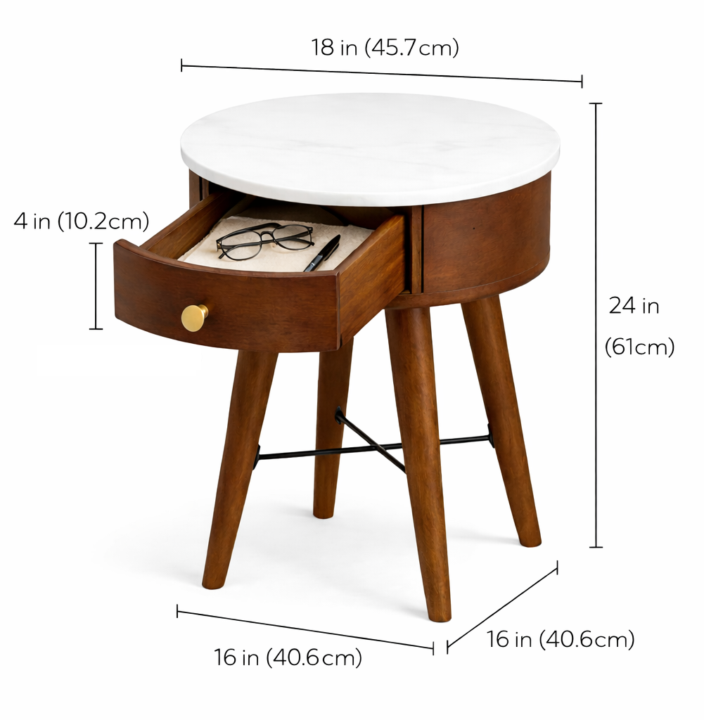 Banglore Marble Round End Table