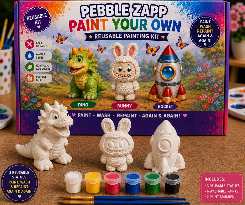 Reusable 3D Rocket, Labubu & Dino DIY Painting Kit