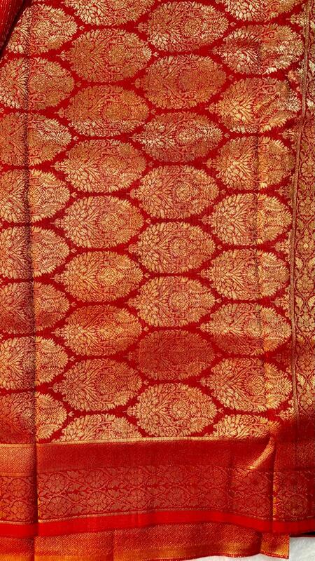 Banarasi semi crepe silk saree